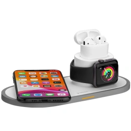 Беспроводное зарядное устройство Deppa 17.5W iPhone, Apple Watch, Airpods 24006 White