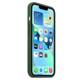 Силиконовый чехол Apple MagSafe для iPhone 13 Зелёный клевер