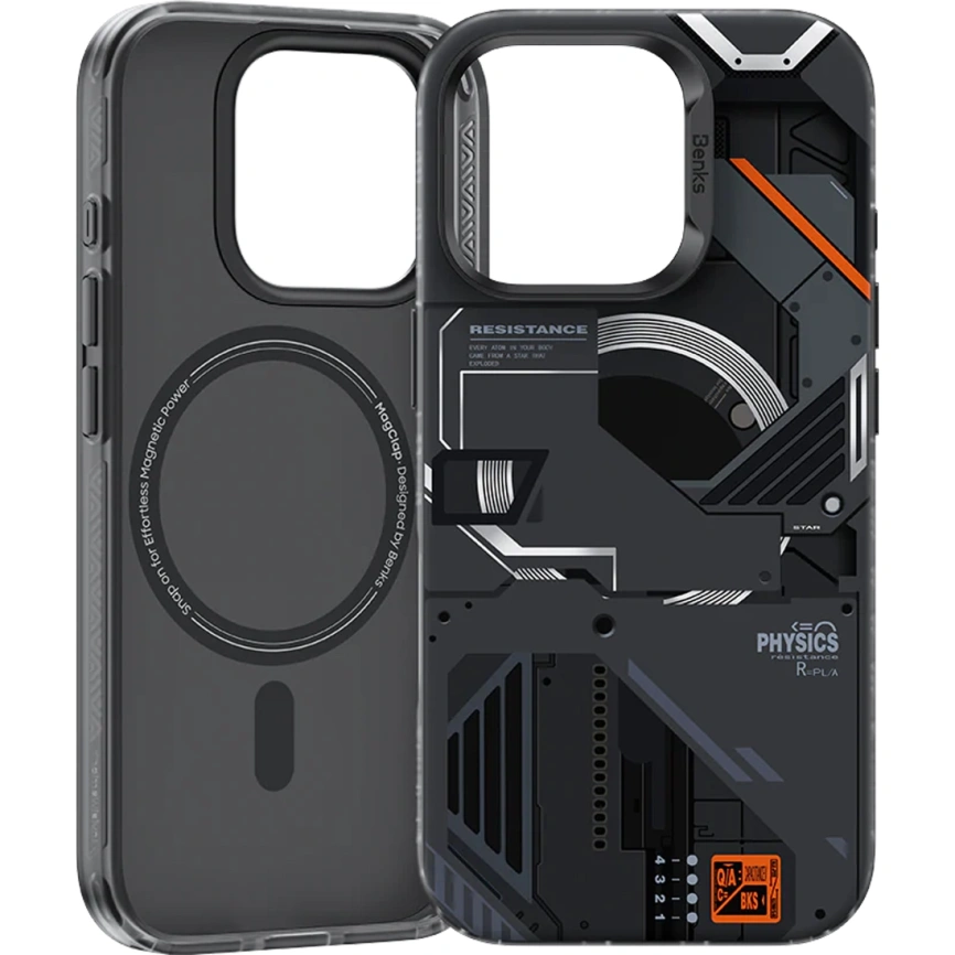 Чехол Benks Magnetic Perspective-Mecha Case with MagSafe для iPhone 16 Black фото 3