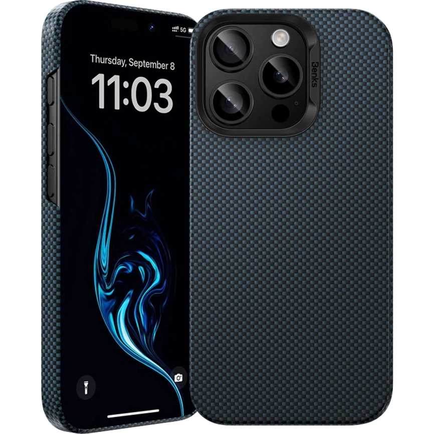 Чехол Benks ArmorTint Case built with Kevlar для iPhone 16 Pro Blue фото 3