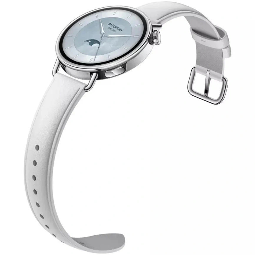 Смарт-часы Xiaomi Watch S4 41mm Leather Strap White фото 3