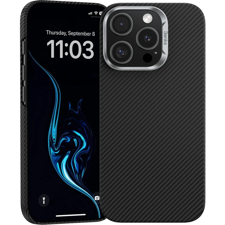 Чехол Benks ArmorAir Case built with Kevlar 600D для iPhone 16 Pro Black фото 1