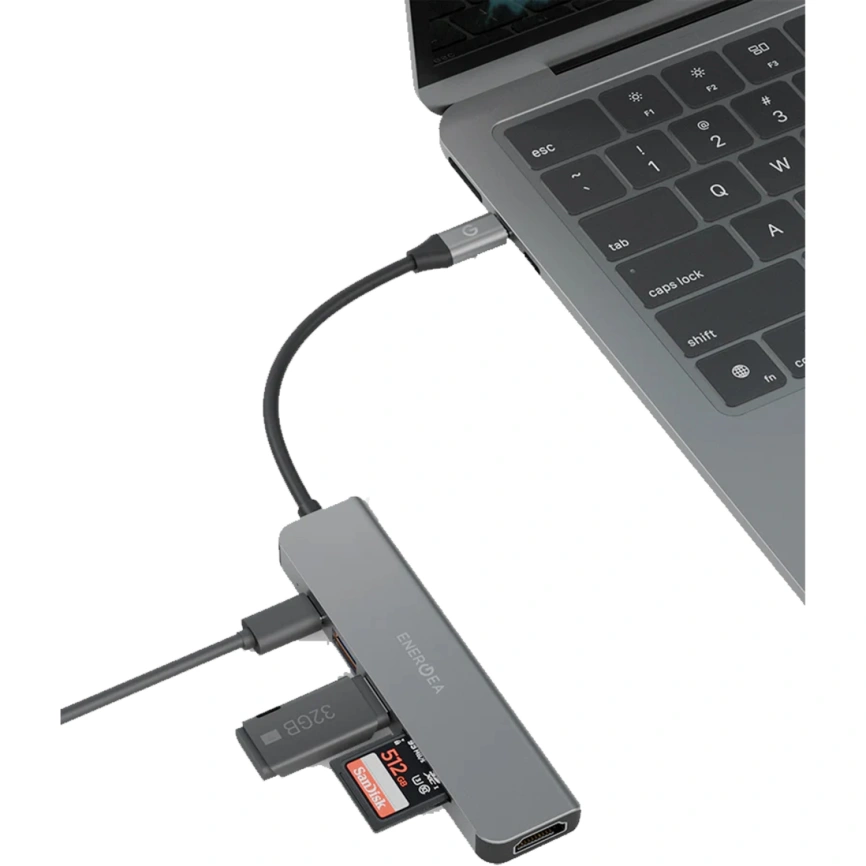 Адаптер EnergEA AluHub HD 3 (6 в 1) Gunmetal (HUB-HD3-GUN) фото 4