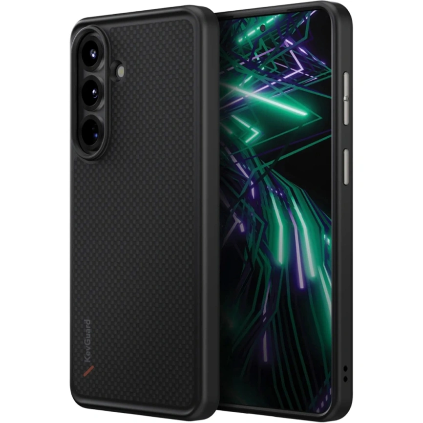 Чехол Uniq Keva Tough Aramid Protective Case для Samsung S26 Plus Carbon Black (GS26PHYB-KEVAMCBLK) фото 1