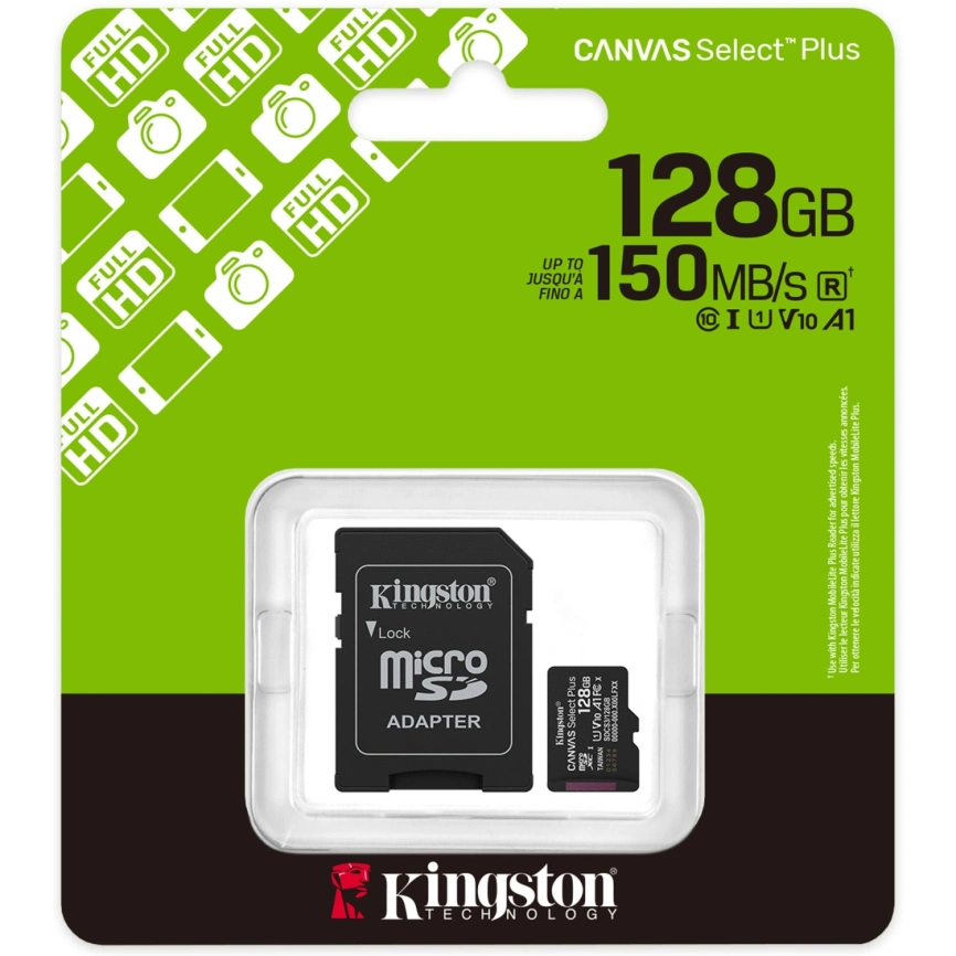 Карта памяти Kingston Canvas Select Plus 128GB MicroSD (SDCS3/128GB) фото 3