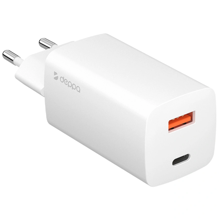 Сетевое зарядное устройство Deppa 65W USB-A/USB-C 11434 White фото 1
