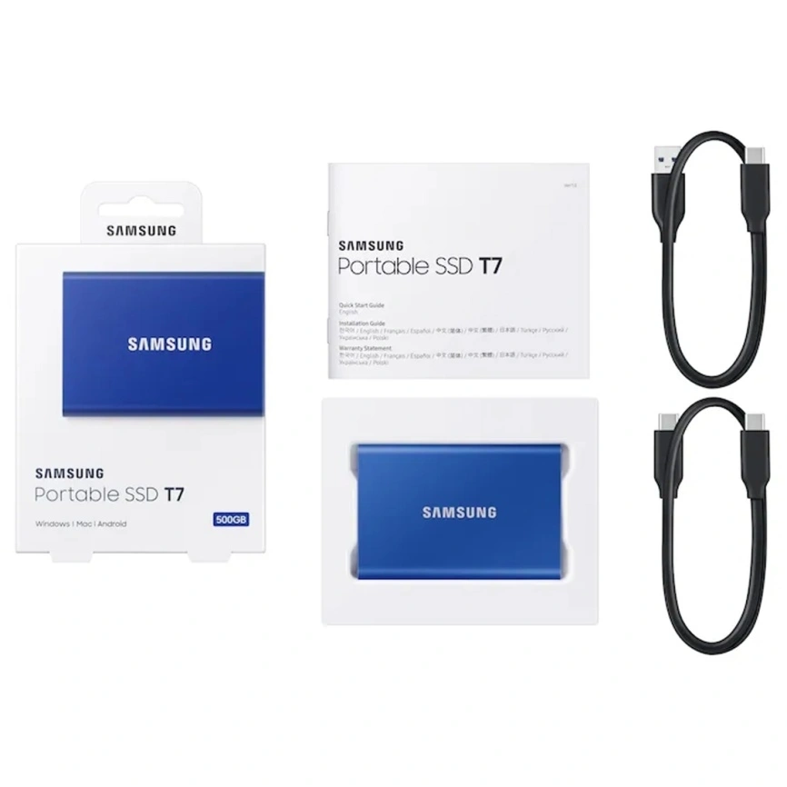Внешний SSD накопитель Samsung T7 USB 3.2 Type-C 2TB Blue (MU-PC2T0H/WW) фото 5